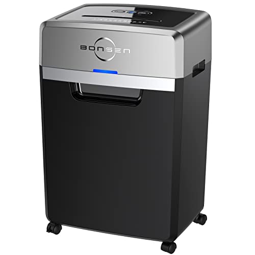 BONSEN S3105 24-Sheet Cross-Cut Paper Shredder, 9-Gallon Basket, 55dB Quiet