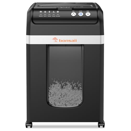 Bonsaii 200-Sheet Auto-Feed Paper Shredder, 60-Minute Run Time, P-4 Security