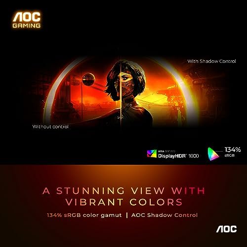 AOC Q27G3XMN 27" QHD Gaming Monitor, Mini LED, 180Hz 1ms, HDR 1000