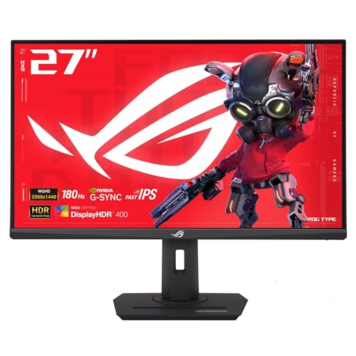 ASUS ROG Strix XG27ACS 27" QHD Gaming Monitor, 180Hz 1ms, Fast IPS, G-Sync Compatible