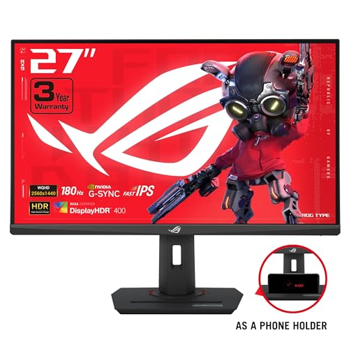 ASUS ROG Strix XG27ACS 27" QHD Gaming Monitor, 180Hz 1ms, Fast IPS, G-Sync Compatible